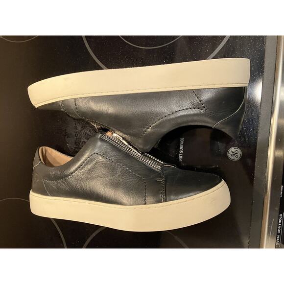 Frye Lena Zip Low Top Black Leather Zipper Sneaker Platform Shoes US W’s 9.5 - Picture 6 of 8